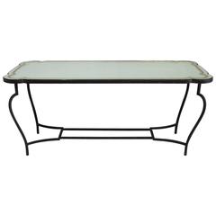 1940s French Wrought Iron and Verre Églomisé Dining Table 7