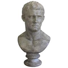 Antique Plaster Classical Bust of Agrippa