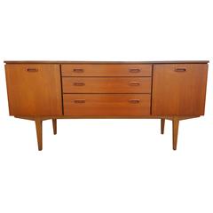 Vintage Teak Credenza with Flip-Down Dry Bar