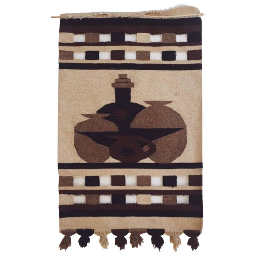 Vintage 1970s Navajo Style Woven Wall Tapestry For Sale