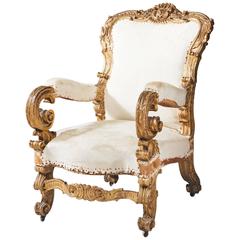 18th Century North Italian Giltwood Throne Chair 7