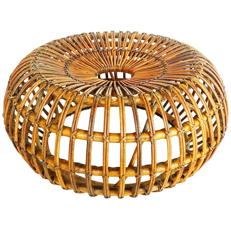 Large Rattan Footstool by Ico Parisi for V. Bonacina, Italy, 1950s at ...