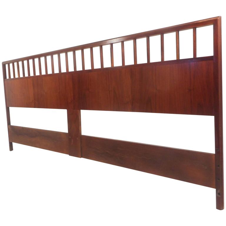 MidCentury Modern Walnut KingSize Headboard For Sale at 1stdibs