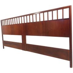 Mid-Century Modern Walnut King-Size Headboard 6