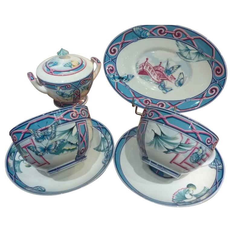 Hermès "Le Jardin Des Papillons" Tableware Set at 1stDibs hermes blue