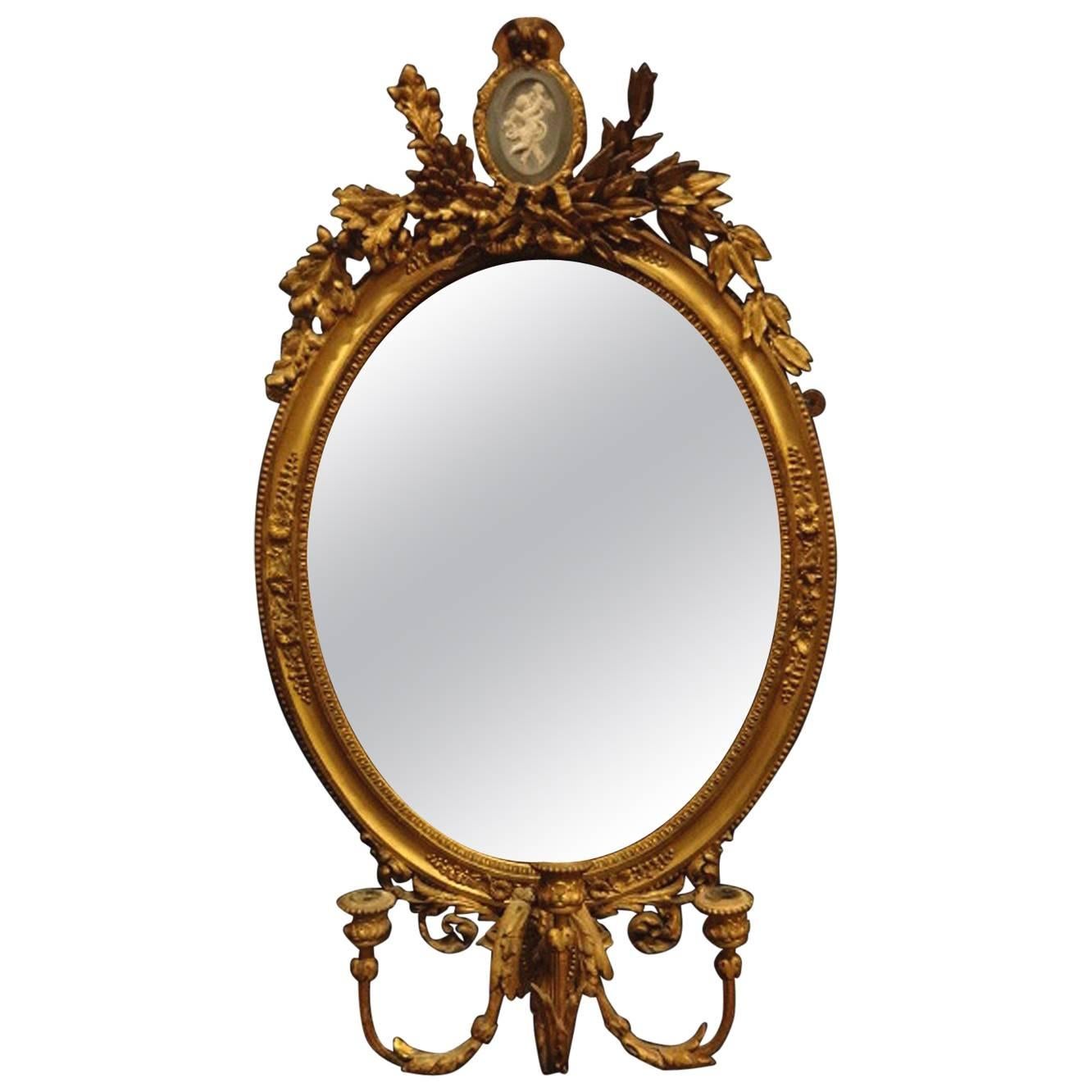 Stunning Regency Oval Gilt Girondelle Mirror For Sale