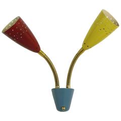 Petite Colored Sconce with Flexible Arms, Germany, 1950s