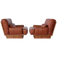 Pair of 1970s French Leather Chairs