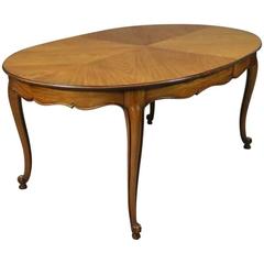 Kindel's Borghese Cherry French Country/Louis XV Dining Table, Three Leaves