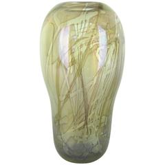 Signed Robert William Bartlett Iridescent Studio Glass Vase from 1974