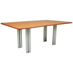 Mid-Century Modern Knoll Teakwood and Aluminum Dining Table, circa 1950 1