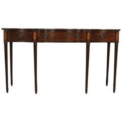 Vintage Inlaid Mahogany Serpentine Sideboard Server Drexel, circa 1950