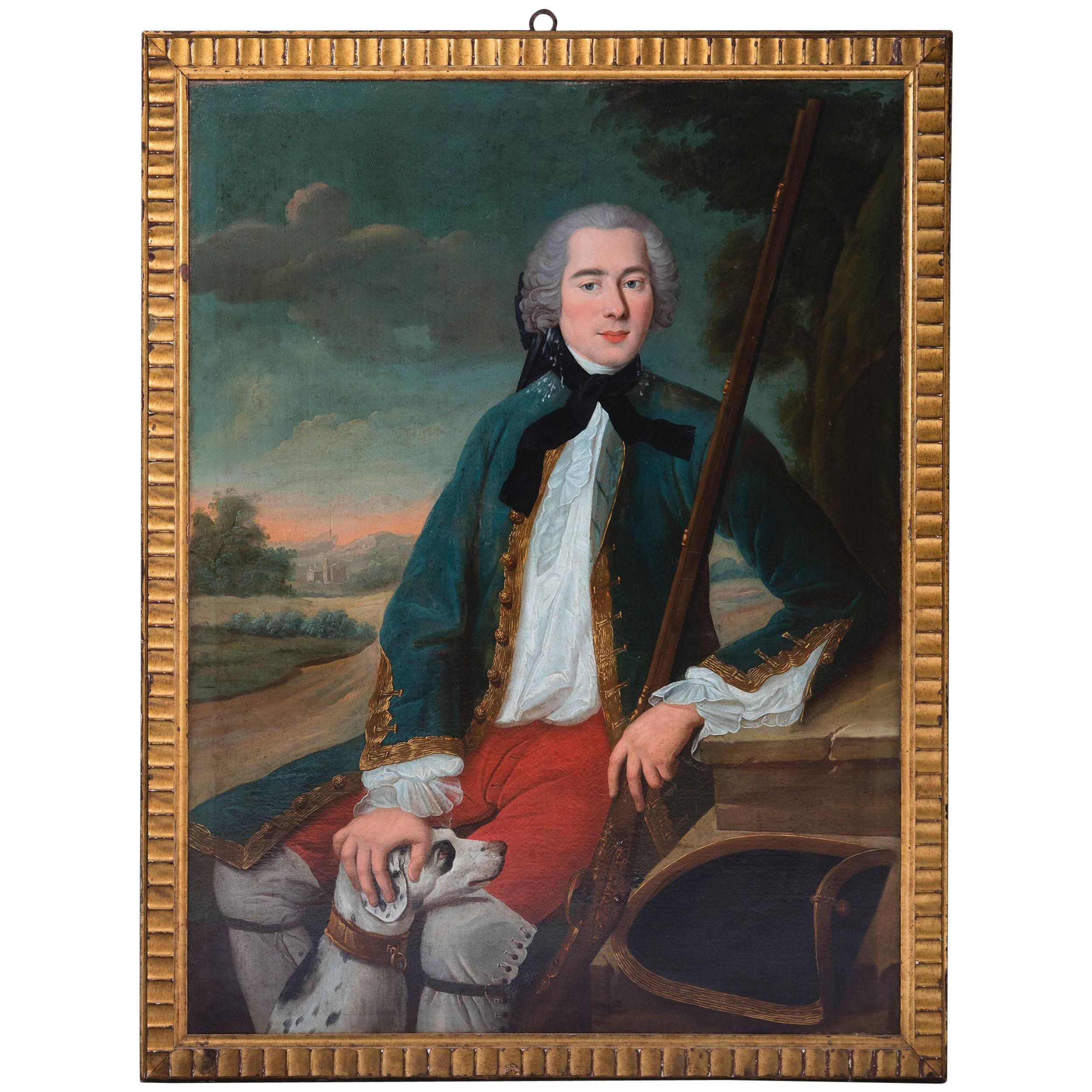 Porträt eines Gentleman, Öl auf Leinwand im Angebot