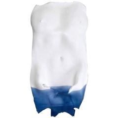 Female Nude Torso, White and Blue Porcelain, 2004