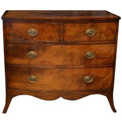 George III Flame Mahogany Bowfronted Chest of Drawers