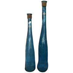 Two Beautiful Blue Sea Glass Handblown 100 Percent Recycled Glass Made in Spai 10