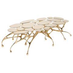 Couchtisch/Akzenttisch aus Messing von Zhipeng Tan