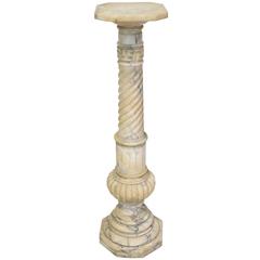 19th Century Napoleon III Alabaster Column Pedestal, circa 1860, France 10