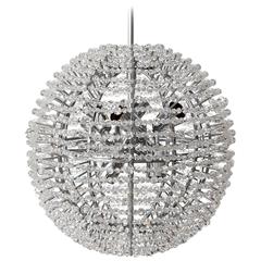 Bakalowits Chandelier 'Supernova', Nickel Crystal Glass, 1960s