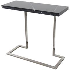Modern Design Marble-Top Chrome Console Table