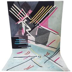 Vintage 1980s Modern Abstract Area Rug