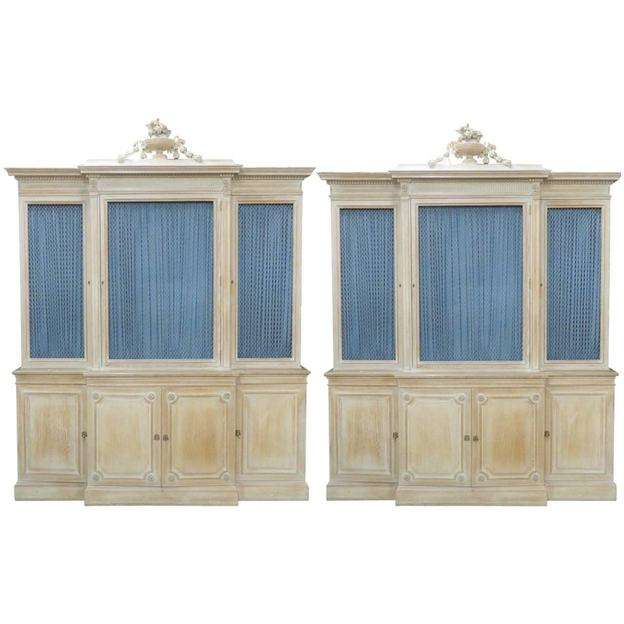 Pair of Maison Jansen Regency Style Bibliotheque Breakfront