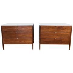 Two Florence Knoll Laminate-Top Walnut Dressers by Knoll Associates