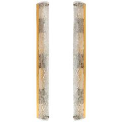 Large Sconces Wall Lights by Hillebrand, Brass Glass, 1970 12