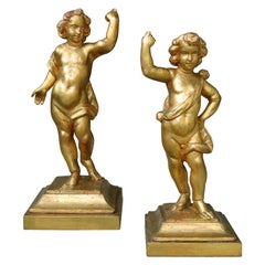 Pair of 18th Century Italian Giltwood Puttis