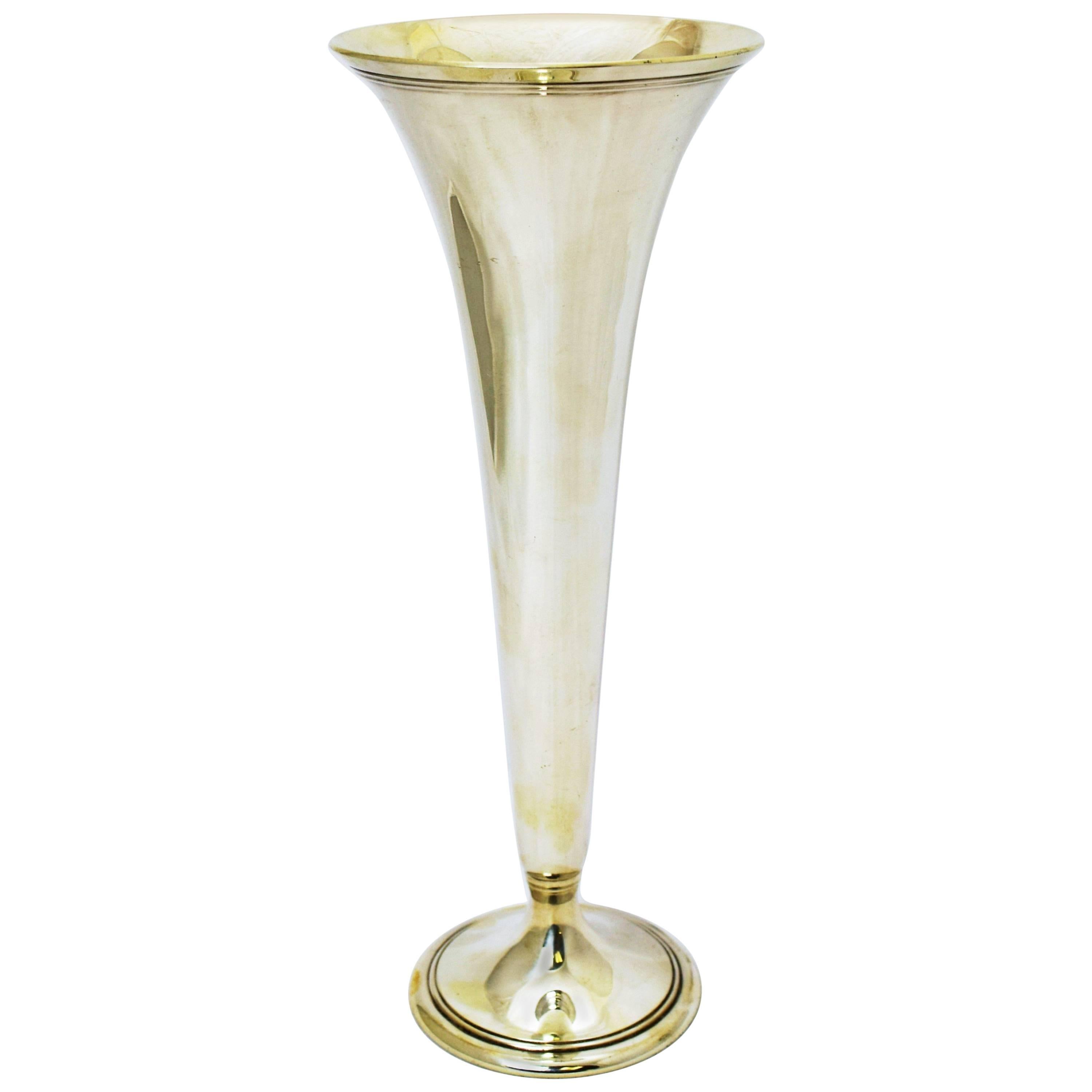 Tiffany Sterling Silver Trumpet Vase For Sale