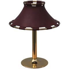 Swedish Brass with Leather Shade Table Lamp by Ateljé Lyktan 8