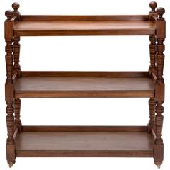 English Walnut Serving Trolley Cart 8