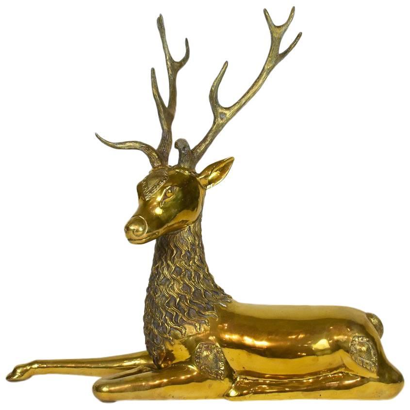 Vintage Sarreid Brass Deer