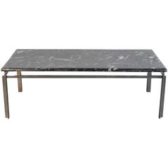Fossilized Marble-Top Chrome Frame Coffee Table 6