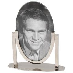 Art Deco Modernist Chrome Picture Photo Frame, France, circa 1930s Art Deco Modernist Chrome Picture Photo Frame, France, circa 1930s
