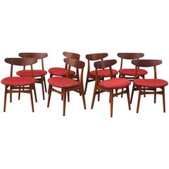 Hans Wegner CH-30 Teak Dining Chairs Set of Eight