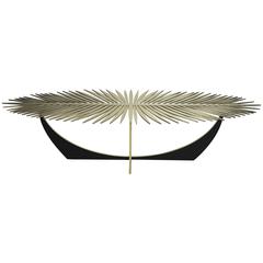 Double Frond Coffee Table in Solid Brass by Christopher Kreiling