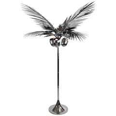 California King Palm Tree Floor Lamp Nickel-Plated Brass by Christopher Kreiling