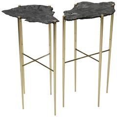 Meteorite Cocktail Tables in Brass by Christopher Kreiling