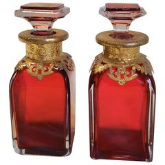 Napoleon III Crystal Perfume Bottles, France, 1870
