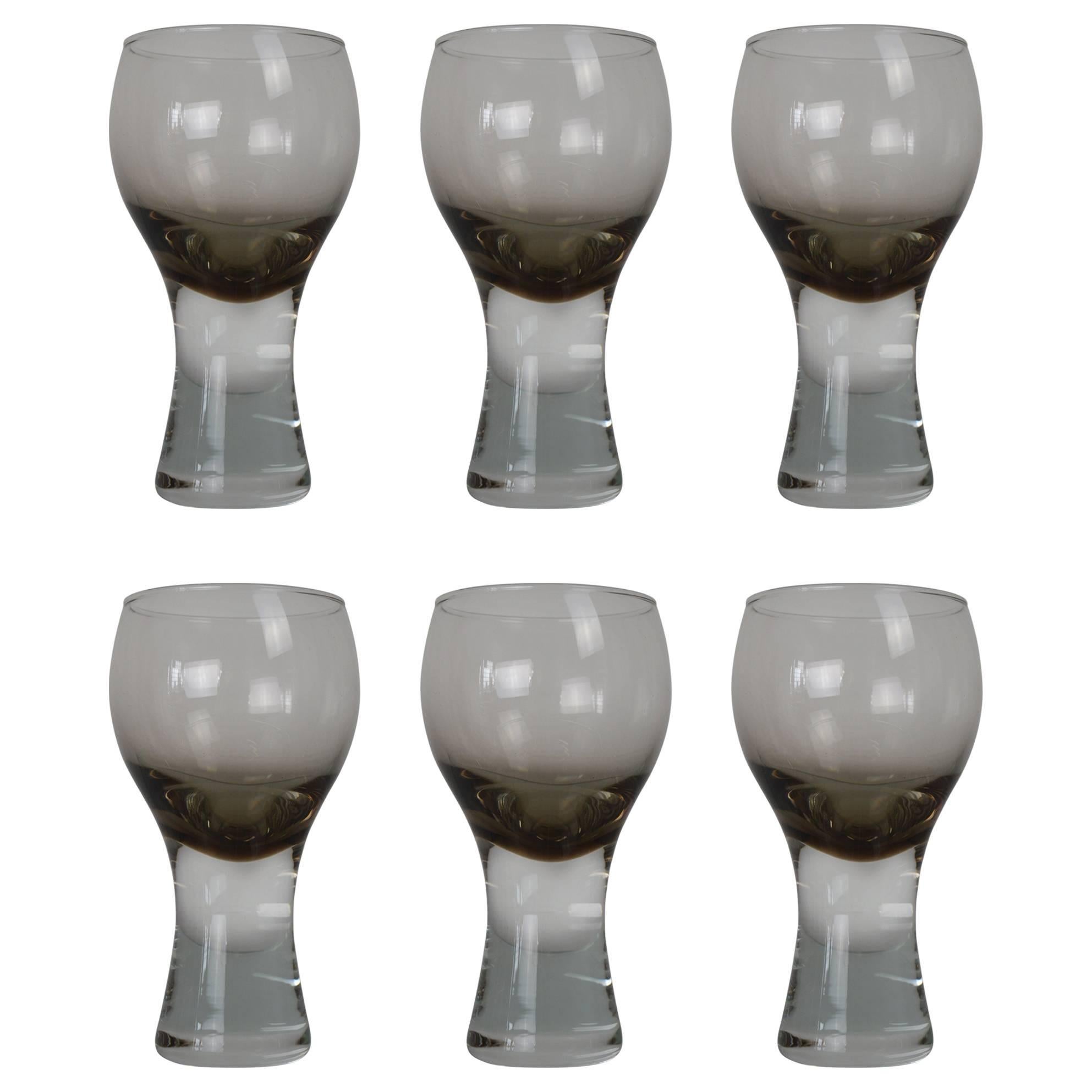 Set of Six Danish Mid-Century Drinking Glasses