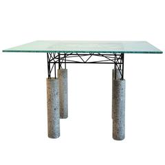 Glass Table, Concrete and Concrete Iron, Italy, 1980 4