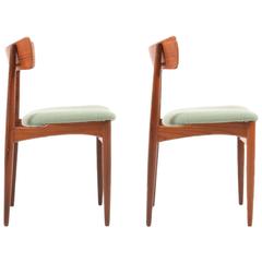 Pair of Danish Rare Bramin Chairs in Teak, New Upholstery
