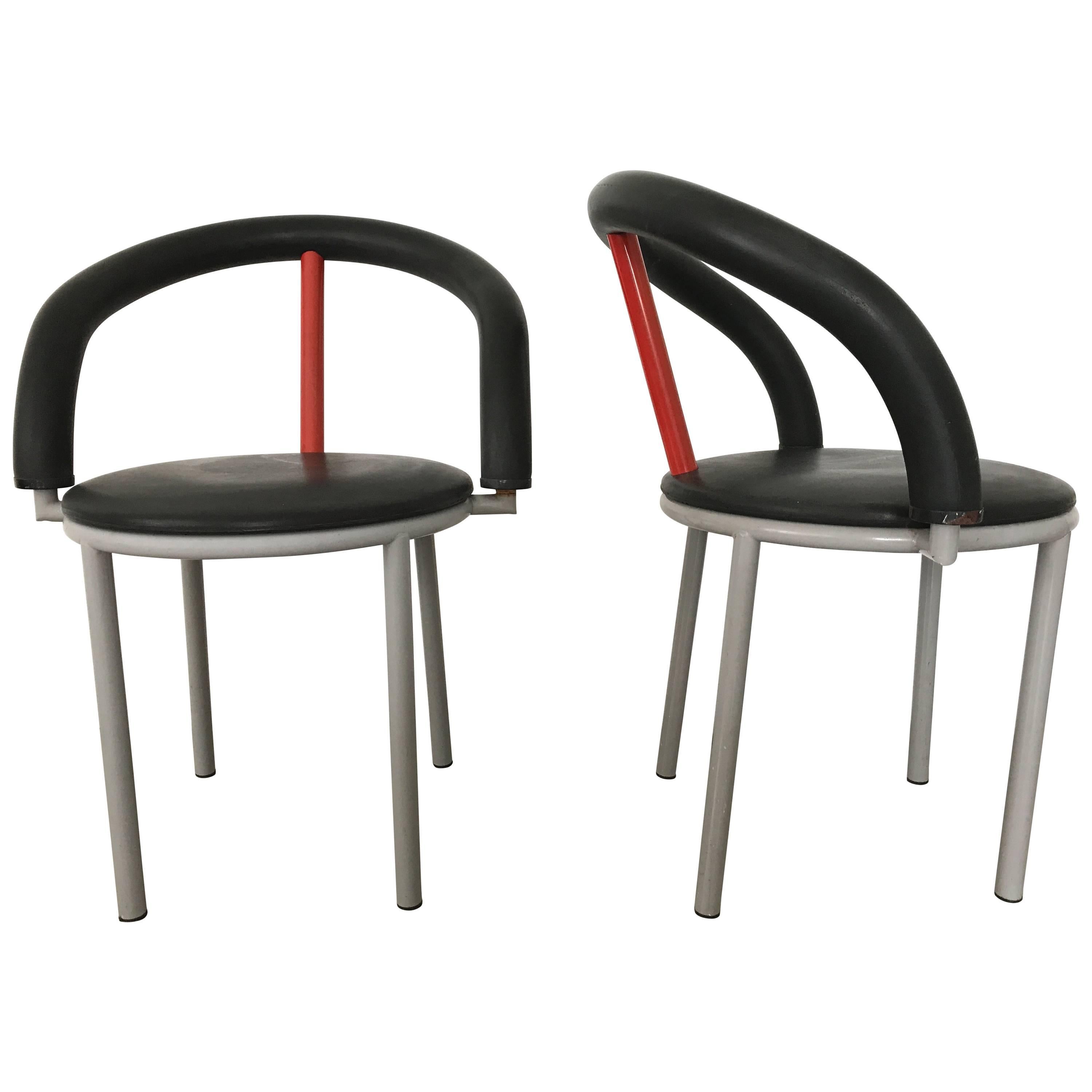 Post Modern Pair of "Alfa" Chairs by Anna Anselmi for Bieffeplast, Italy, 1985 For Sale