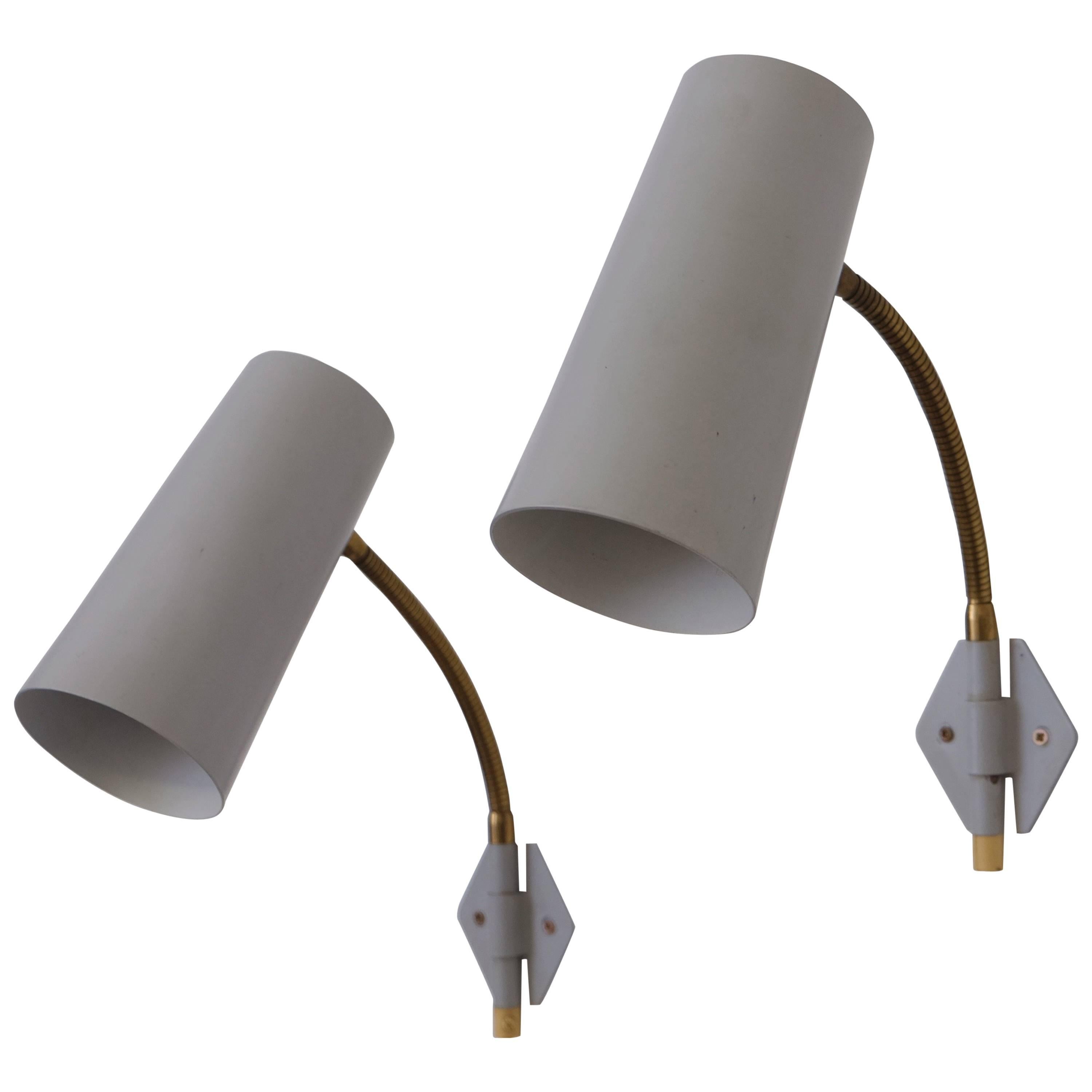 Pair Swedish wall lamps by Böhlmarks, 1950s For Sale