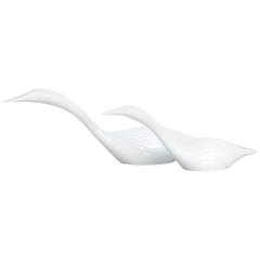 Pair of White Glass Bird Sculptures by Livio Seguso for Seguso A.V. 6