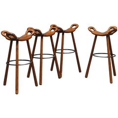 Set of Four 'Marbella' Barstools by Sergio Rodrigues for Confonorm