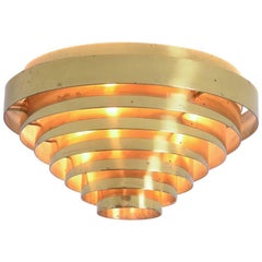 Unique Brass Ceiling Lamp by Jules Wabbes, 1969