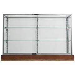 Modern Geometric Vitrine with Glass and Steel 4