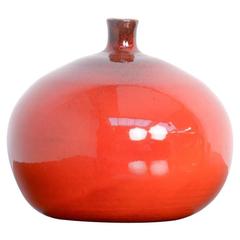 Red Ceramic Spherical Vase by Perignem